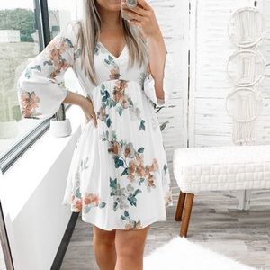 White floral dress